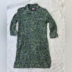 Lilly Pulitzer Navy and Lime Animal Print Dress